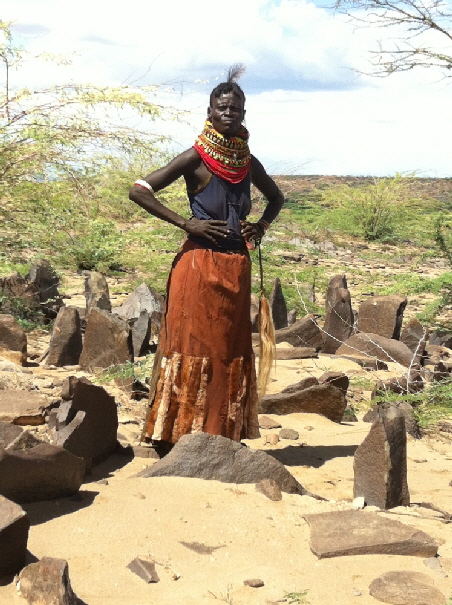 Frau bei Standing Stones